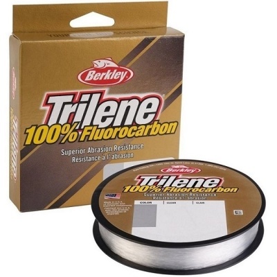 Linha de pesca Berkley Trilene 100% Fluorocarbon em embalagem e bobina