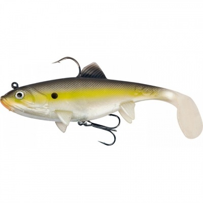 Isca artificial em forma de peixe com anzóis