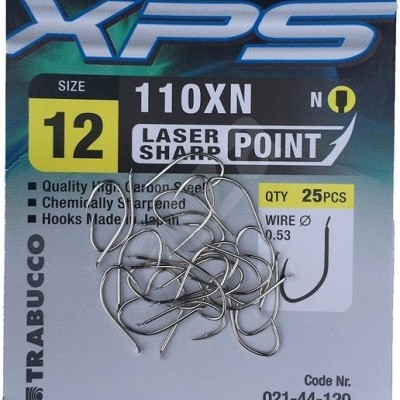 Embalagem de anzóis de pesca XPS tamanho 12 com 25 unidades da Trabucco