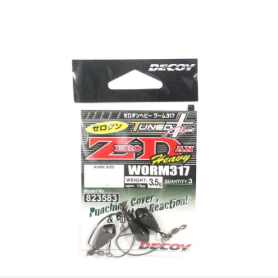Embalagem de anzóis pesados para pesca marca DECOY modelo WORM317