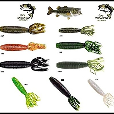 Isacas de pesca artificiais de silicone multicoloridas com números e logotipo Gary Yamamoto