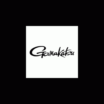 Logotipo 'Gamakatsu' em preto sobre fundo branco