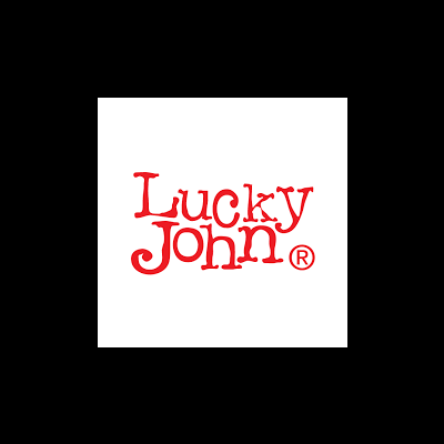 Logotipo Lucky John em letras vermelhas