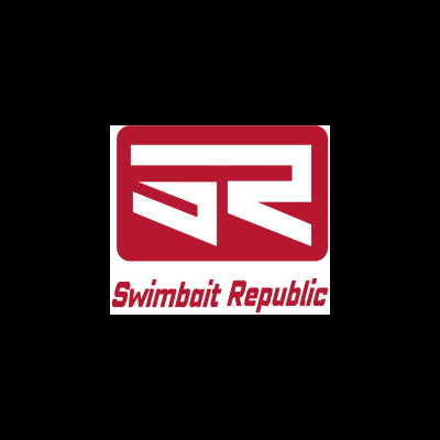 Logótipo Swimbait Republic em fundo vermelho com letras brancas