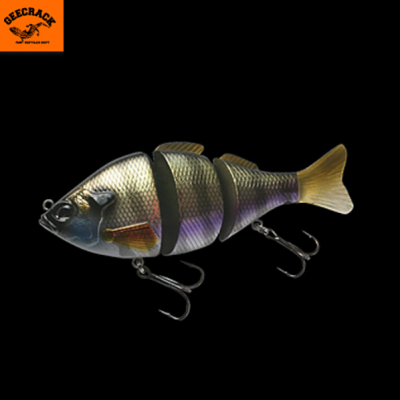 Isca artificial segmentada em forma de peixe com dois anzóis