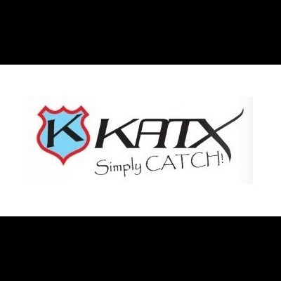 Logótipo da marca KATX com lema Simply CATCH num fundo branco