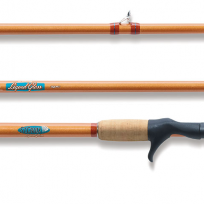 Vara de pesca Legend Glass com punho em cortiça e detalhes vermelhos