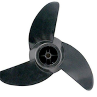 Hélice preta de plástico para motor de barco com três pás
