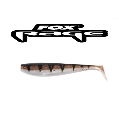 Isco artificial FOX Rage castanho e branco com manchas negras em fundo branco
