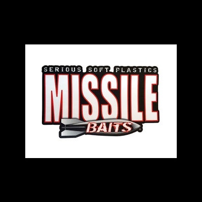 Logótipo MISSILE BAITS com texto e desenho de míssil