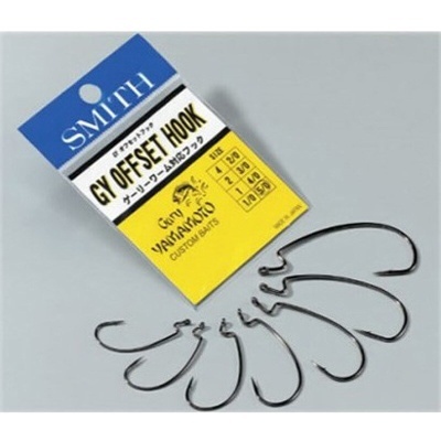 Anzóis de pesca metálicos pretos e embalagem SMITH CY OFFSET HOOK