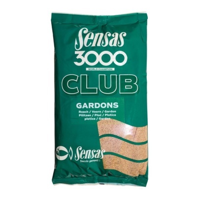 Embalagem verde do produto Sensas 3000 Club Gardons com conteúdo amarelo