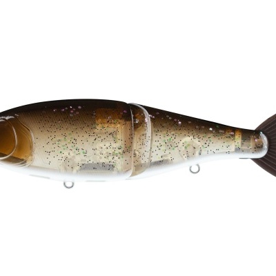 Isca artificial de pesca segmentada com cores castanhas e bege