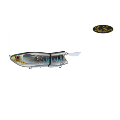 Isca de pesca articulada com cauda metálica e logótipo Ever Green