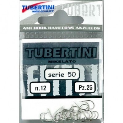 Embalagem de anzóis de pesca TUBERTINI série 50, n.º 12, 25 peças