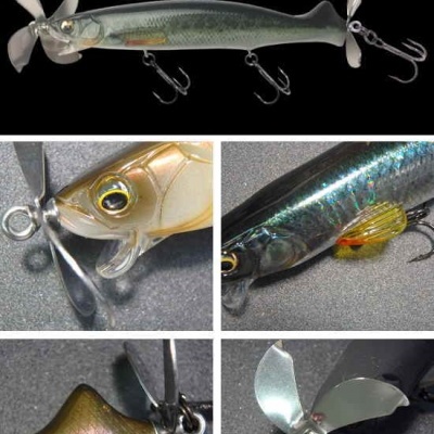 Isco artificial para pesca DEAD SCREW Albacore com hélices e anzóis triplos