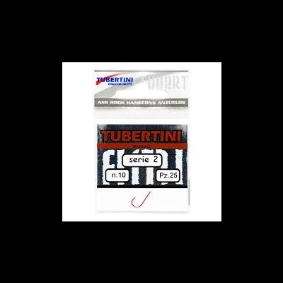 Embalagem de anzóis vermelhos Tubertini Rosso série 2 n.10 Pz.25
