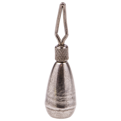 Peso de pesca metálico prateado com fecho de gancho