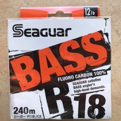 Embalagem de linha de pesca Seaguar BASS R18 240m fluorocarbon 100% 12lb