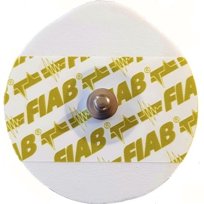 Electrodo médico redondo com adesivo FIAB e botão metálico central