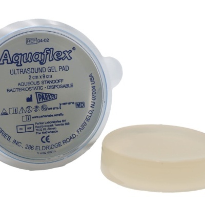 Embalagem redonda transparente com disco gelatinoso translúcido para ultrasons Aquaflex