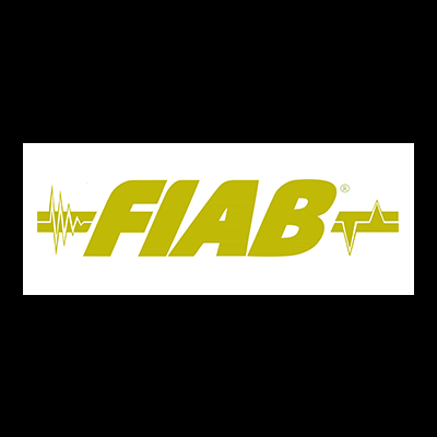 Logótipo FIAB em amarelo com linhas de traçado eletrocardiográfico