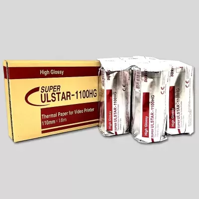 Embalagem e três rolos de papel térmico SUPER ULSTAR-1100HG