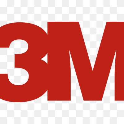 Logotipo 3M em letras vermelhas sobre fundo transparente