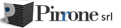 Logótipo Pirrone srl com cubo tridimensional preto e texto