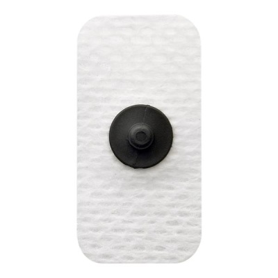 Electrodo adesivo branco com botão preto central