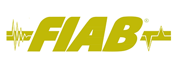 Logótipo FIAB em amarelo com linhas de traçado eletrocardiográfico
