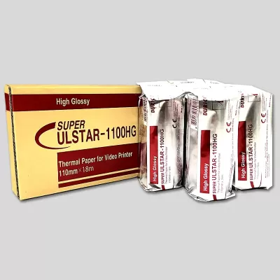 Embalagem e três rolos de papel térmico SUPER ULSTAR-1100HG