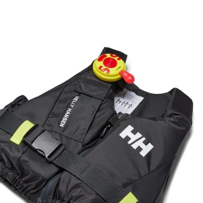 Colete salva-vidas preto Helly Hansen com fechos ajustáveis e apito