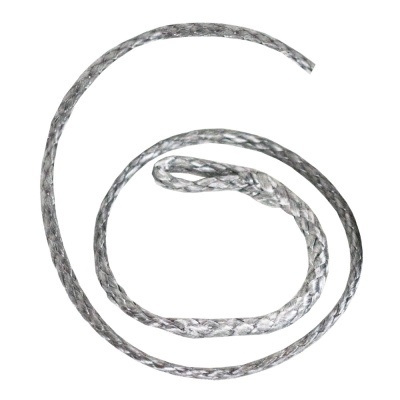 Cordão trançado branco e cinza enrolado