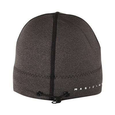 Gorro desportivo cinza escuro com cordão ajustável e inscrição branca MAGIC|M