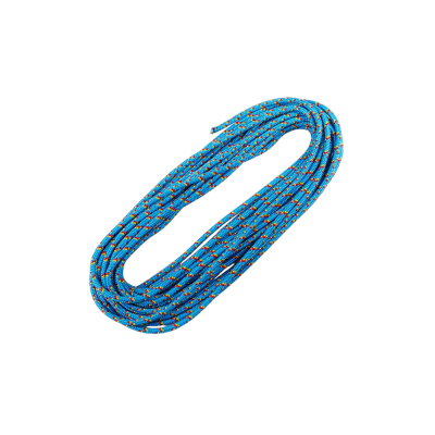 Corda azul com padrão amarelo e preto enrolada