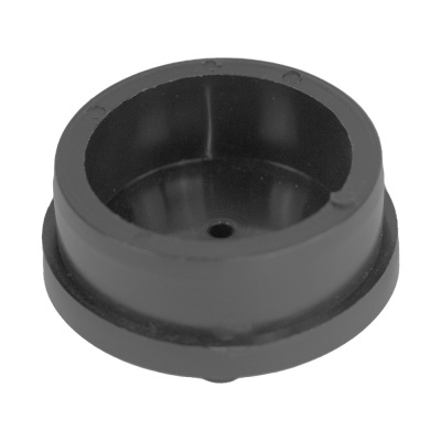 Friso redondo preto em plástico com cavidade circular