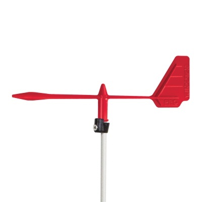 Veleta vermelha em haste branca com abraçadeira preta