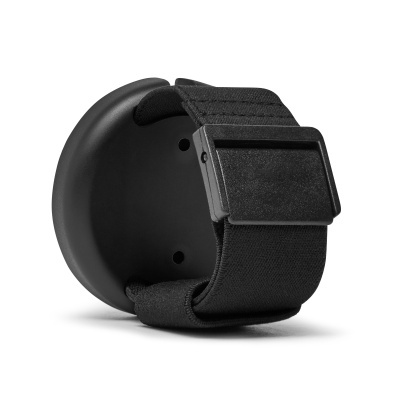 Pulseira elástica preta com suporte redondo preto