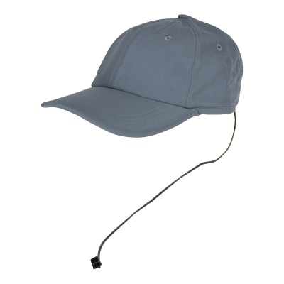 Boné cinzento azul com cordão ajustável e pala curva