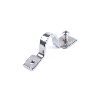Abraçadeira metálica prateada com parafuso