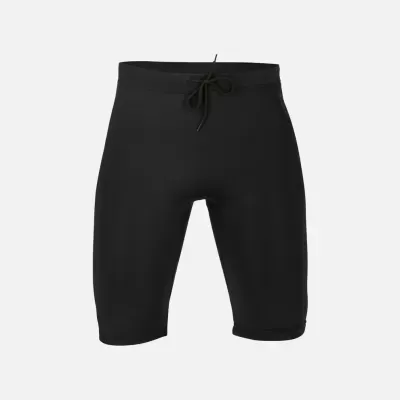 Calções desportivos pretos com cordão na cintura