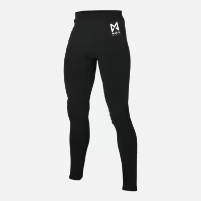 Leggings pretas com logótipo branco no lado superior esquerdo