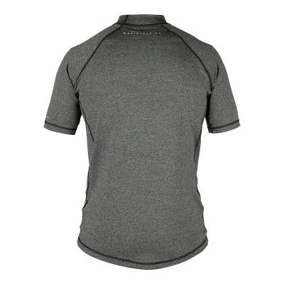 Camisola desportiva cinzenta de manga curta vista de costas