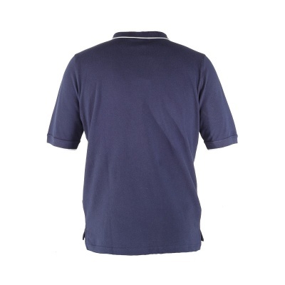 Camisola polo azul escuro de manga curta vista de costas