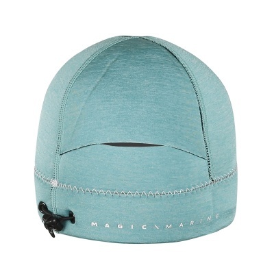 Gorro aquático azul claro com texto MAGIC MARINE
