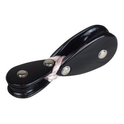 Polia simples preta com corda branca