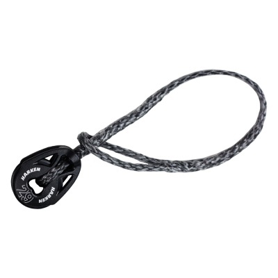 Anel de amarração preto HARKEN com corda cinza e preta trançada