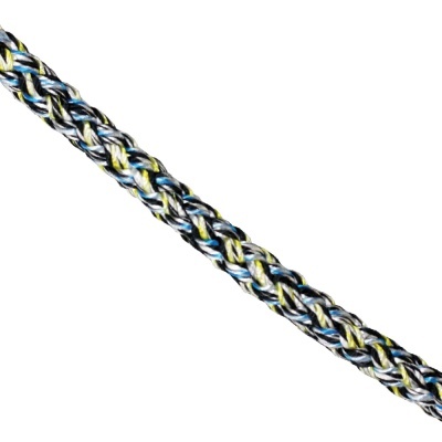 Cordão trançado multicolor sobre fundo branco