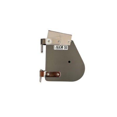 Acessório metálico cinzento e prateado com etiqueta LECA GEO